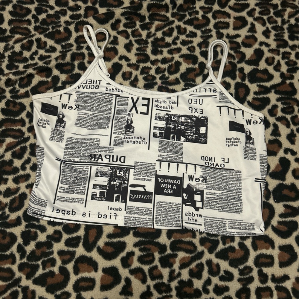 Newspaper Print Cami Top